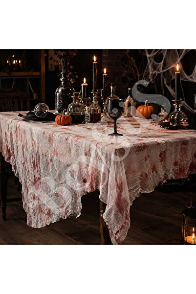BeySüS Halloween Bloody Table and Wall Decor Coverlet White