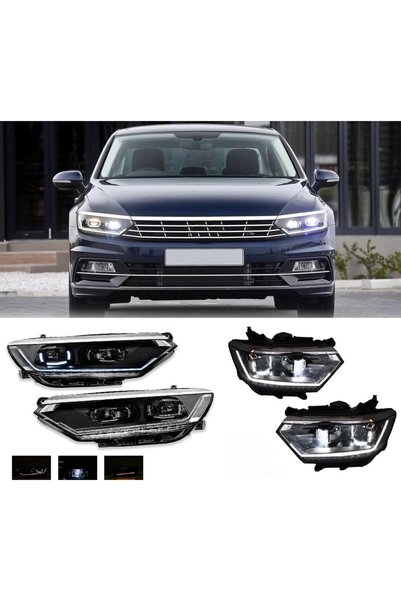 X POWER TUNİNG Volksvagen Passat B8 2015-2016-2017 R Line Dizayn Ledli Ön Far