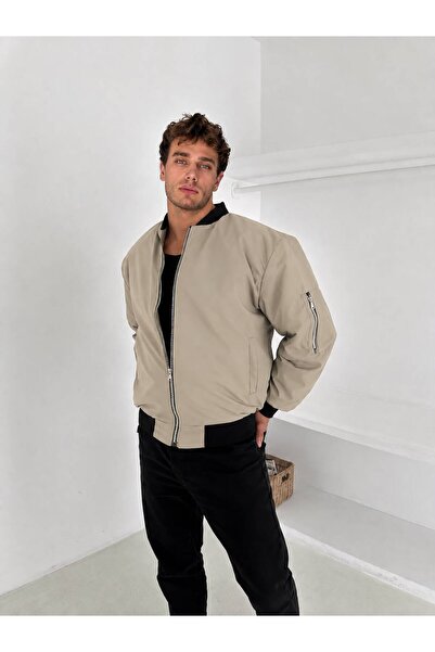 blucombin Men's Bomber Jacket Lined Regular Wide Cut