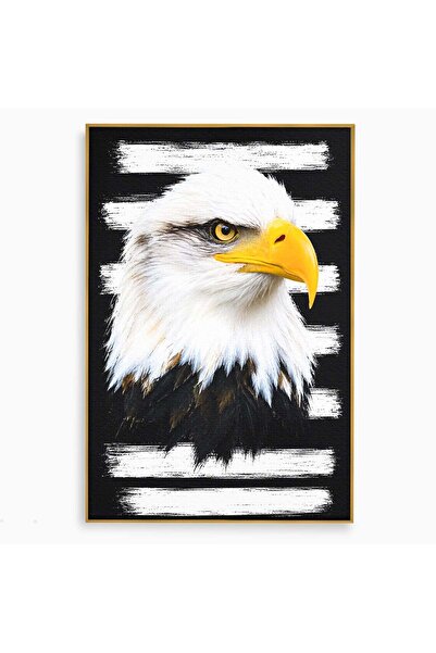 Luxcanva Tablou Canvas Spirit Liber 70x100 cm cu Rama Auriu Vultur Portret An...