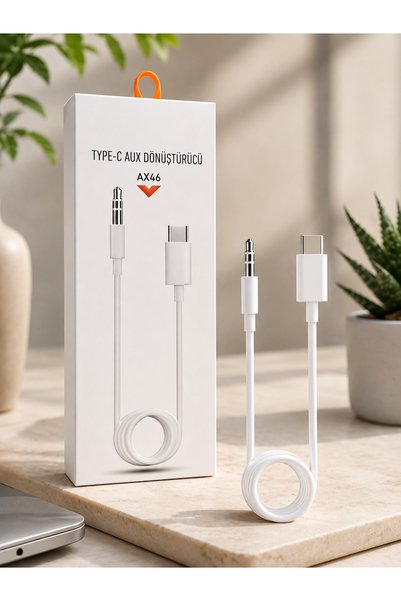 Genel Markalar Type-C AUX Dönüştürücü AX46 – USB-C to 3.5 mm Jack Kulaklık ve...