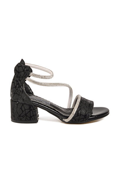 Arzen Black Girls' Heeled Sandals