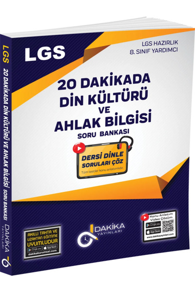 Dakika Yayınları LGS 20 DAKİKADA DİN KÜLTÜRÜ VE AHLAK BİLGİSİ SORU BANKASI