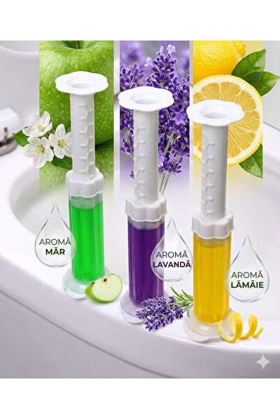 GALORWAY Curățător gelat pentru toaletă cu dozator – set 3 arome: lavandă, lă...