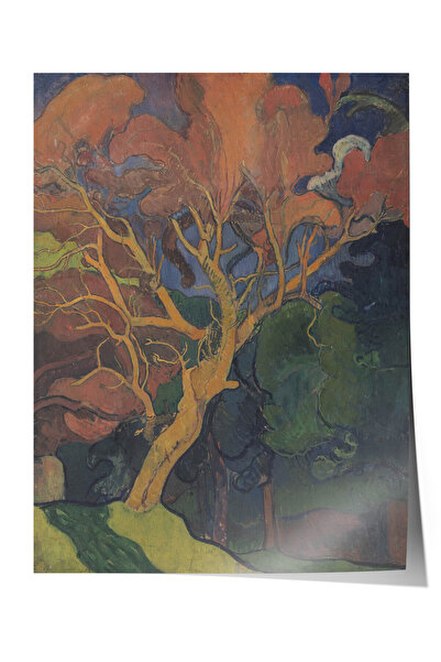 Zestia Poster Premium de Artă Modernă, Peisaj de pădure cu copaci ondulați, N...