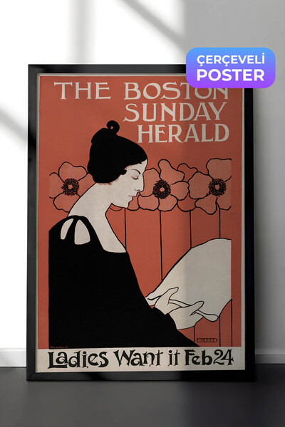 Zestia Art Nouveau zidna slika sa crnim okvirom, poster vintage modnog časopi...