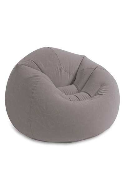 Intex Fotoliu puf gonflabil catifelat gri 114 x 114 x 71 cm