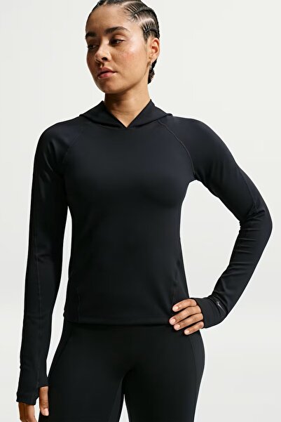 Nike Universa Dri-Fit Slim Hooeded Dar Kesim Kadın Kapüşonlu Antreman Üstü Siyah