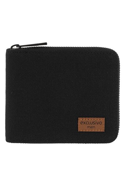 CATIANO Portofel Maruntis Negru cu Vinieta Maro pentru Barbati 11.5x2x9.5cm
