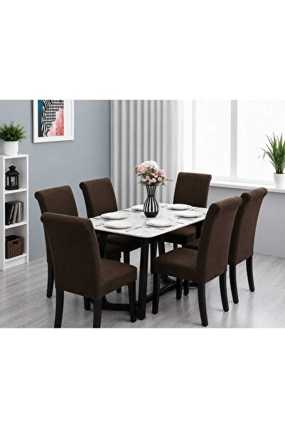 Sale4u Set 6 huse elastice pentru scaune cu spătar