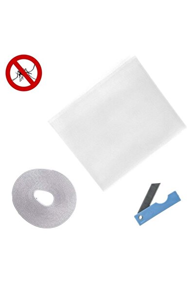 CATIANO Plasa Anti Tantari Alba cu Banda & Cutit pentru Fereastra 1.5x1.8m