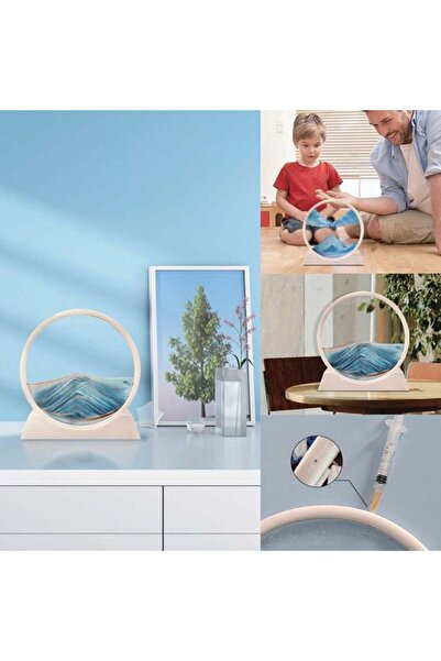 CATIANO Clepsidra Decorativa 3D cu Nisip Albastru 25cm