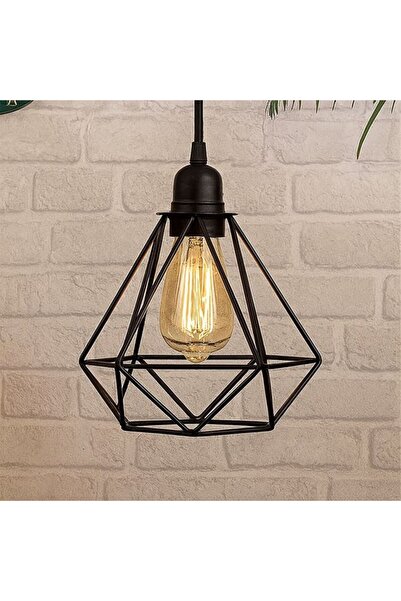 CATIANO Abajur Metalic Negru pentru Lustra 15x15x13cm