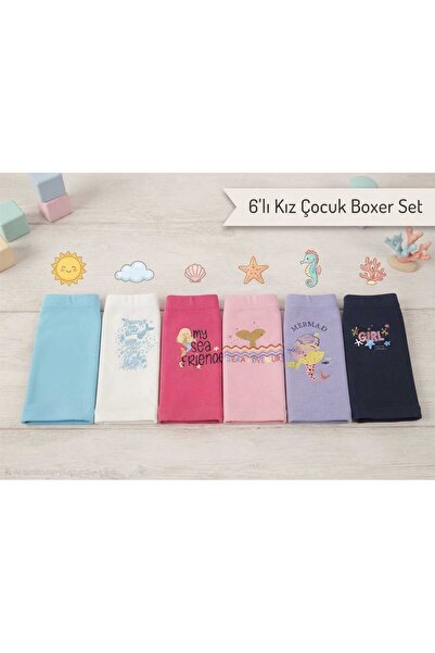 Genel Markalar Kız Çocuk 6'lı Boxer Set