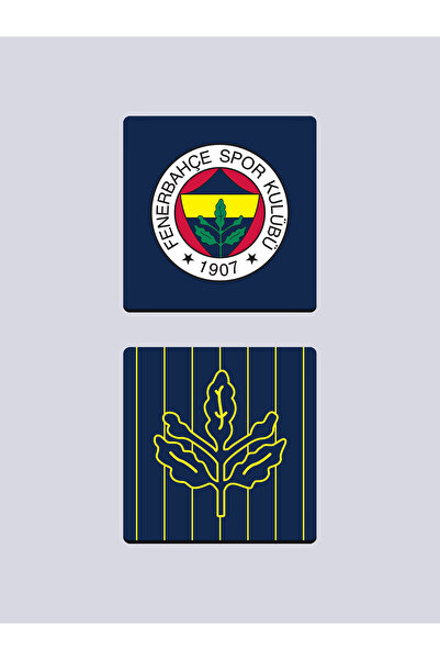 Fenerbahçe Lacivert Palamut İkili Ahşap Bardak Altlığı