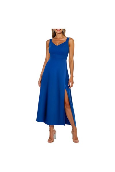 OtherMax Rochie de Seară Elegantă de Damă, Cocktail, Maxi, cu Split, Bleumari...