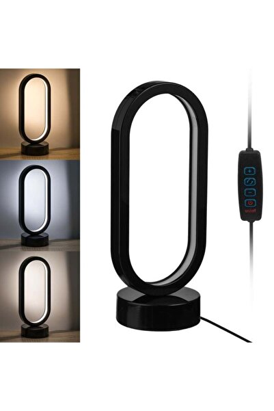 CATIANO Lampa LED Neagra cu USB & 3 Nuante 12x10x28cm
