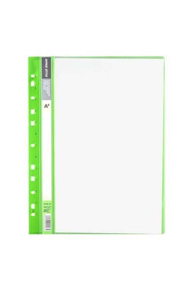 CATIANO Dosar Plastic A4 Verde Lime cu Sina & 20 de Folii