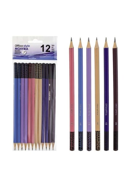 CATIANO Creioane HB de 6 Culori Diferite Office Style - 12buc