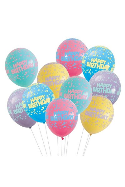 CATIANO Baloane de Petrecere Diferite Culori Pastelate Happy Birthday 30cm - 30