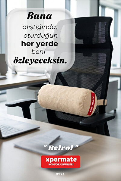 XPERMATE Belrol Bel Destek Yastığı Seyahat Sırt Bel Destek Minderi Yıkanabili...