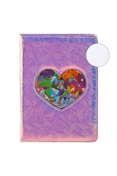 CATIANO Carnetel Notite A5 Coperta Argintie Inima Holografica cu Confeti - 80F