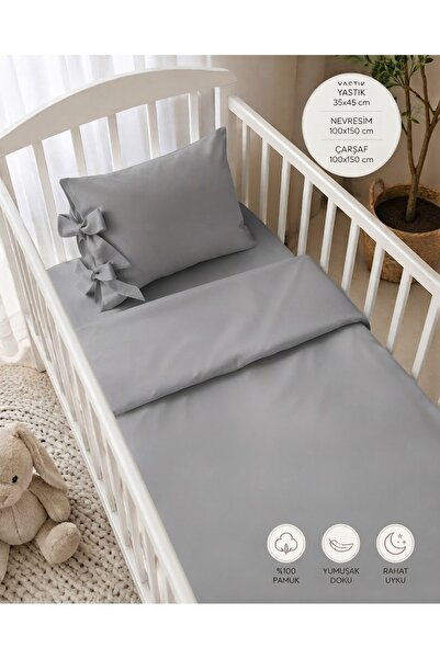 Keçeli parti hayalleri Baby Bedding Set 100% Cotton with Bow Pillow, 3-Piece ...