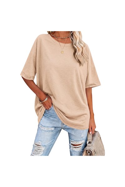 OtherMax Bluză de damă oversize, lejeră, confortabilă, casual, elegantă, bej,...