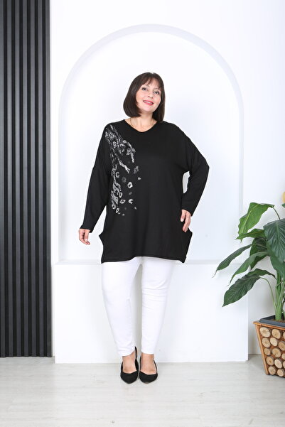 XL Modam Women's Stone Printed Plus Size Tunic