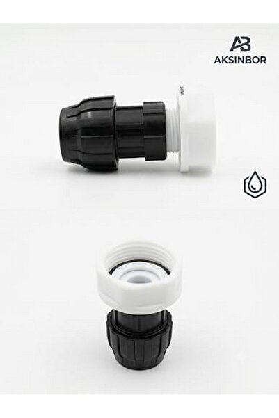 aksinbor 2 lik (63mm) ibc tank kalın diş 32 mm kangal boruya geçiş aparatı