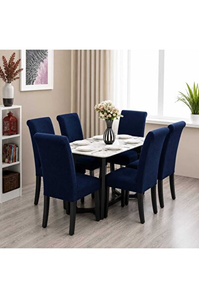 Sale4u Set 6 huse elastice pentru scaune cu spătar