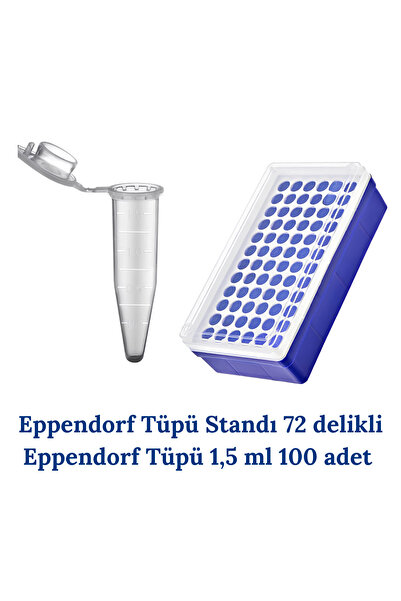 Mr. Crowley Eppendorf Tüpü 1,5 ml 100 adet ve Standı 1,5 ml için 72 Delikli S...