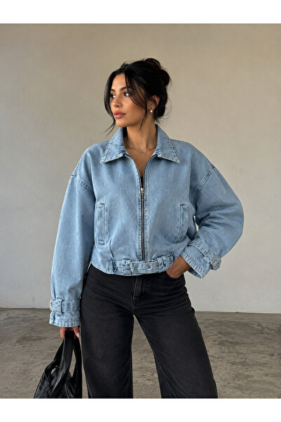Aida Fashion Kemerli denim ceket