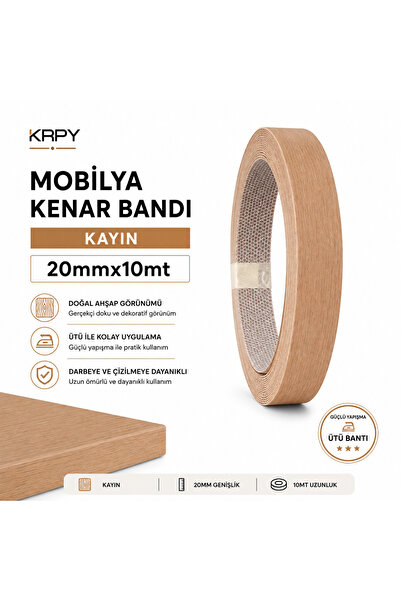 KRPY Mobilya Kenar Bandı Kayın2 Ütü Bandı 20mmx10mt