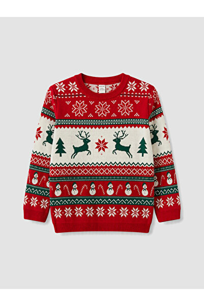 LC Waikiki Christmas Themed Boys' Knit Sweater