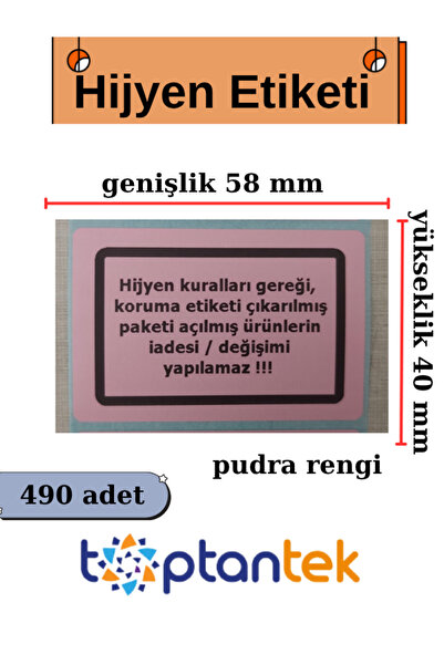 TOPTANTEK Hygiene Label Protection Tape Safety Label 490 Pieces Powder Color