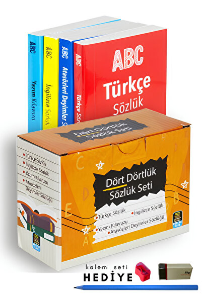 Mercan Okul Yayınları Dört Dörtlük Sözlük Seti ABC İlk ve Orta Öğretim Tdk Uy...