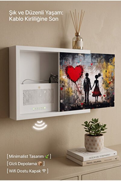 wudie Ahşap İskandinav Wifi Kutusu Duvar Tipi Modem Router Gizleyici Priz Sig...