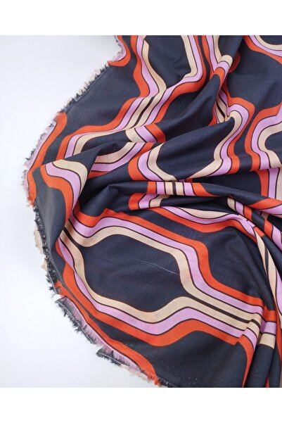 Kumaş Parça Black Red White Yellow Retro Patterned Cotton Voile Voile Woven F...