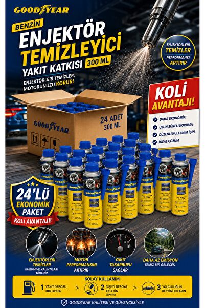 Goodyear 24'lü Benzin Enjektör Temizleyici Yakıt Katkısı 300 Ml