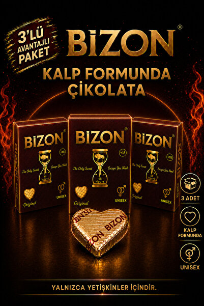 bizon Kalp Formunda Çikolata 20 g x 3 Adet