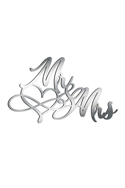 Decoratiuni Dulci Decor lateral tort Mr&Mrs Infinity Love - Argintiu oglinda