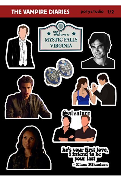 Genel Markalar Pofy Studio The Vampire Diaries Sticker Seti 18 Adet Suya Daya...