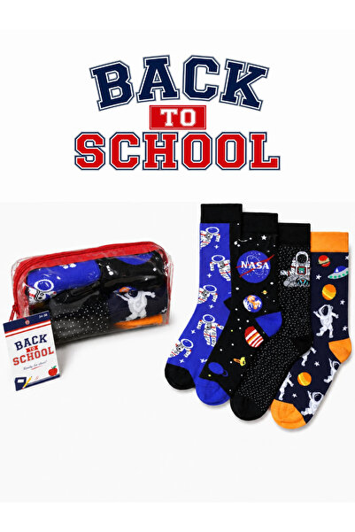 CARNAVAL SOCKS مجموعة جوارب العودة إلى المدرسة مكونة من 4 قطع - بتصميم فضائي ...