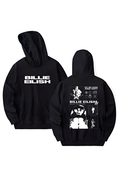 STİL-X Billie Eilish Printed Cotton Long Sleeve Hooded Sweatshirt with 3 Yarns