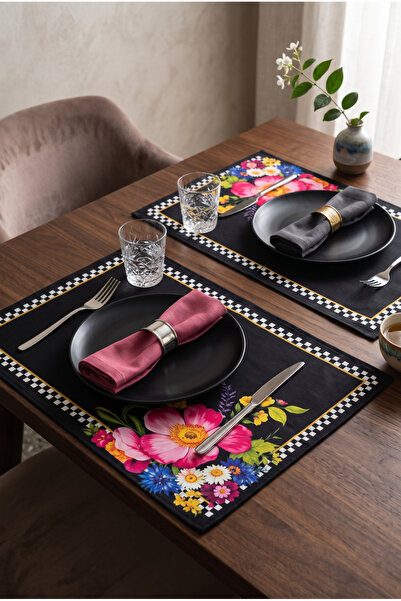 Softifyhome 2-Piece Serving Napkin 35X50 cm Digital Printed Raschel Fabric Ta...