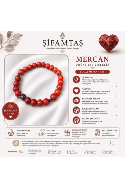 ŞİFAMTAŞ Coral Natural Stone Bracelet