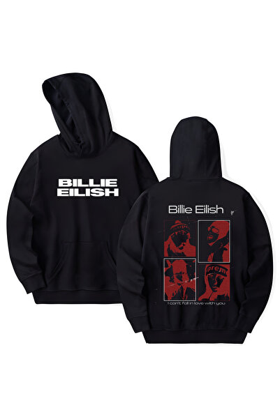STİL-X Billie Eilish Printed Cotton Long Sleeve Hooded Sweatshirt with 3 Yarns