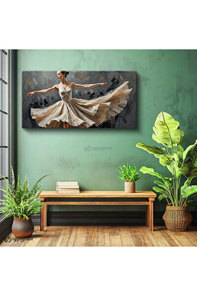 oppanimor Yatay Panoramik Kanvas Tablo Bale Dansçısı Figürü Sanat Tablosu Ev ...