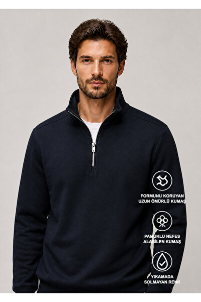 Redline Runi Basic Regular Fit Cotton Winter Sweatshirt Black
